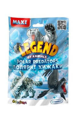 KIDDISVIT-Стретч іграшка-сюрприз Legenf of animals Maxi у вигляді тварини Полярні хижаки-9772499868355-