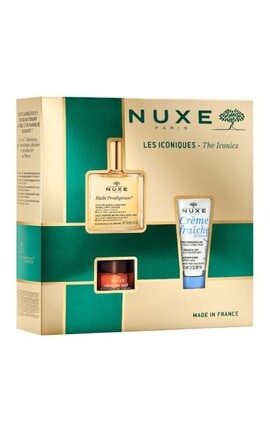 NUXE-Набор Nuxe Best Seller Масло 50 мл + Увлажняющий крем 30 мл + Ультрапитательный и восстанавливающий медовый бальзам для губ 15 г -3264680041631-