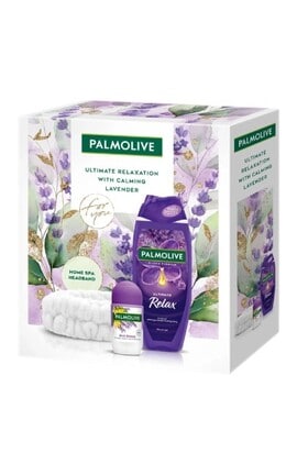 PALMOLIVE-Набір подарунковий Palmolive Lavender Relax Гель для душу 250 мл+Антиперспірант кульковий 50 мл+Пов'язка 1 шт-8718951695245-