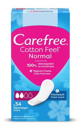 CAREFREE-Прокладки жіночі щоденнi  Carefree Cotton Feel Fresh 34 шт-3574661565071-