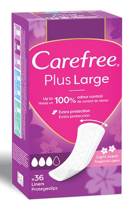 CAREFREE-Прокладки женские ежедневные Carefree Large Plus 36 шт-3574661487540