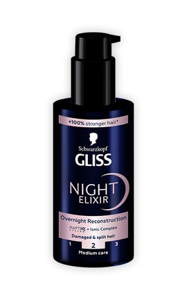 Gliss-Эликсир ночной Gliss Reconstruction восстановление поврежденных волос и секущихся кончиков 100 мл-9000101702286
