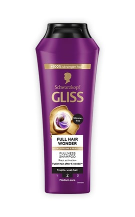 Gliss-Шампунь для активации корней Schwarzkopf Gliss Full Hair Wonder для ломких и слабых волос 250 мл-9000101749175-