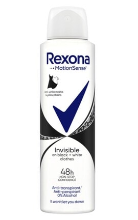 REXONA-Антиперспирант аэрозоль Rexona Invisible On Black+White Clothes 150 мл-8717163655757-