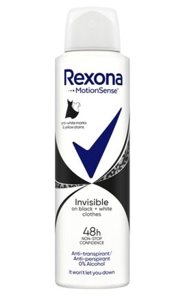 REXONA-Дезодорант-спрей Rexona Антибактеріальний Невидимий на чорному та білому 150 мл-8712561249072-