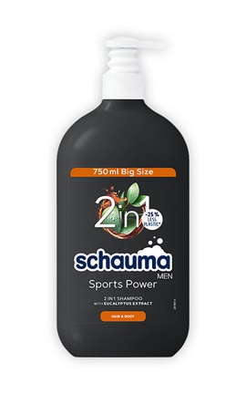SCHAUMA-Шампунь для мужчин Schauma Men Sports Power 2-в-1 с экстрактом эвкалипта 400 мл-9000101681307-