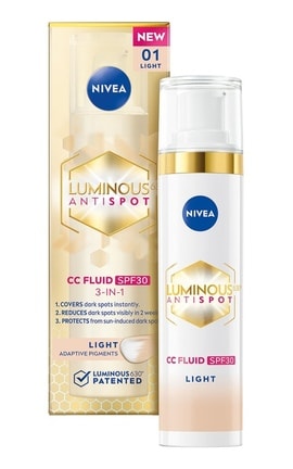 NIVEA-Тональный флюид NIVEA Luminous630 3 в 1 Светлый SPF 30 40 мл-9005800379654-