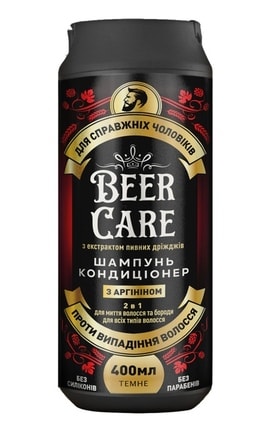 BEER CARE-Шампунь-кондиционер Beer Care 2 в 1 Против выпадения волос с Аргинином 400 мл-4820164641972-
