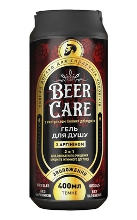 BEER CARE-Гель для душу Beer Care 2 в 1 Зволоження з Аргініном 400 мл-4820164642009-