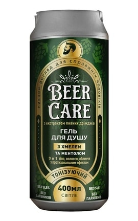 BEER CARE-Гель для душу Beer Care 3 в 1 Тонізуючий з хмелем 400 мл-4820164641996-