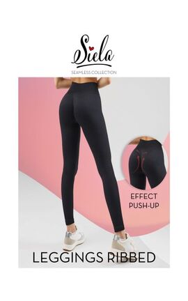 SIELA-Легінси жіночі Siela Leggins Ribbed L/XL Чорні-4823116924376-