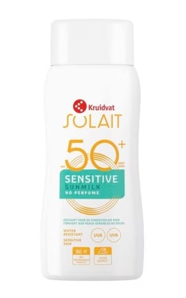 SOLAIT-Молочко для тіла Kruidvat Solait Sensitive SPF50+ сонцезахисне 200 мл-8720674231723-