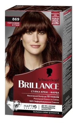 BRILLANCE-Стійка крем-фарба для волосся Brillance 869 Горіховий Кутюр-9000101732771