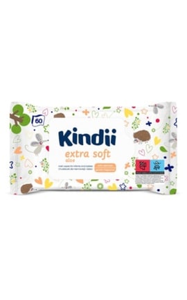 KINDII-Салфетки влажные Kindii Extra Soft детские 60 шт -5900095033257-