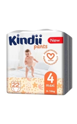 KINDII-Підгузки-трусики дитячі Kindii Pants розмір 4 від 9 до 15 кг 22 шт-5900095037293-