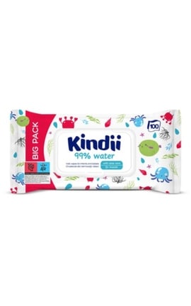 KINDII-Салфетки влажные Kindii 99% Water детские 100 шт-5900095034940-