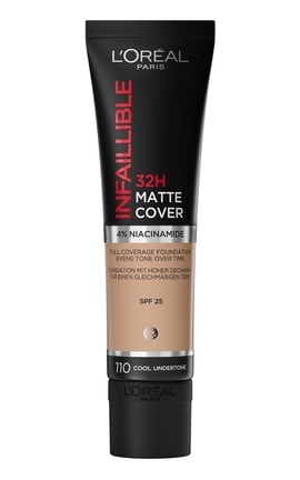 L'OREAL PARIS-Тональный крем L`Oreal Paris Infaillible 24h Матовое покрытие 110 Розовая ваниль 30 мл-3600523784400-