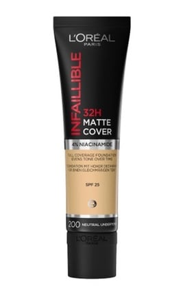 L'OREAL PARIS-Тональный крем L`Oreal Paris Infaillible 24h Матовое покрытие 200 Золотисто-песочный 30 мл-3600523784455-