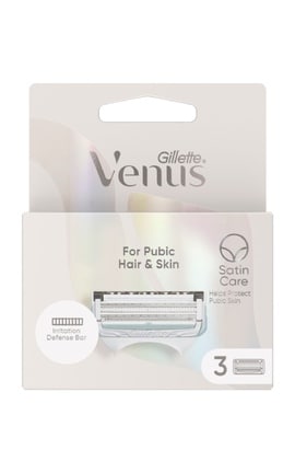 GILLETTE VENUS-Змінні картриджі для гоління (леза) жіночі Venus Satin Care 3 шт-8006540816837-