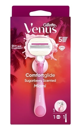 GILLETTE VENUS-Станок для гоління жіночий (бритва) Venus Comfortglide Miami Sugarberry з 1 змінним картриджем-8700216674195-