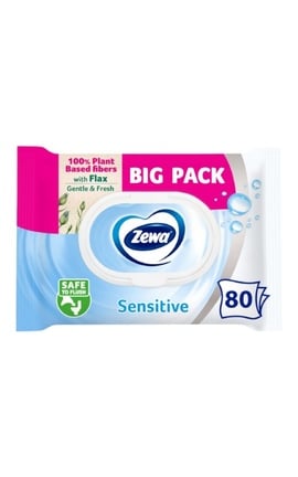 ZEWA-Влажная туалетная бумага Zewa Pure 80 шт-7322541395050-
