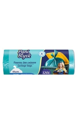 Pani Blysk-Пакеты для мусора Pani Blysk 120л/10шт-4823071661187-