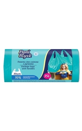 Pani Blysk-Пакеты для мусора Pani Blysk с ручками 35л/30шт-4823071661095-
