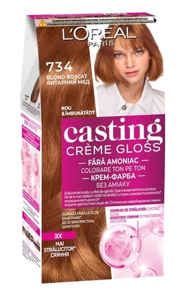 CASTING CG-Крем-фарба для волосся без аміаку L'Oreal Paris Casting Creme Gloss 734 - Бурштиновий 120 мл-3600524189730-