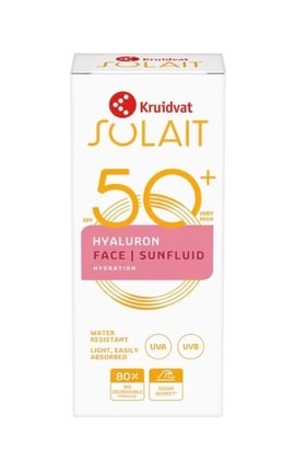 SOLAIT-Флюид солнцезащитный Kruidvat Solait Hyaluron SPF50+ для лица 50 мл-8720674232102-