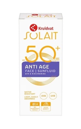 SOLAIT-Флюид солнцезащитный для лица Kruidvat Solait SPF50+ антивозрастной 50 мл-8720674232126-
