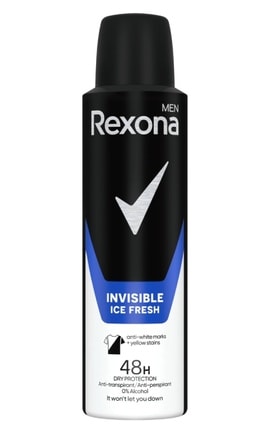REXONA MEN-Антиперспирант аэрозоль Rexona Men Invisible Ice Fresh 150 мл-8717644644362