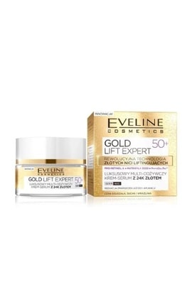 EVELINE-Крем-сироватка для обличчя Eveline Cosmetics Gold Lift Expert 50+ Мульти-живильний 50 мл-5901761941944-