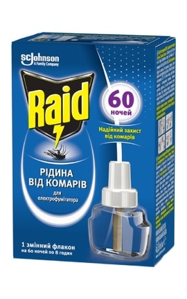 RAID-Жидкость от комаров Raid для электрофумигаторов 60 ночей-5000204329131-