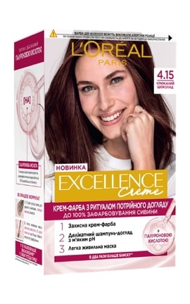 EXCELLENCE-Крем-краска для волос устойчивая L’Oreal Paris Excellence Creme оттенок 4.15 морозный шоколад 1 шт-3600524093990-