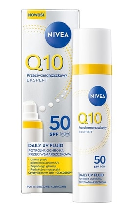 NIVEA-Денний флюїд NIVEA Q10 Експерт Потрійний захист від зморщок SPF 50 40 мл-5900017099194-