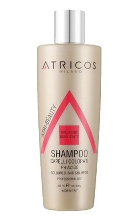ATRICOS MILANO-Шампунь для окрашенных волос Atricos с гидролизованным коллагеном и кислым рН  300 мл-8056209680637-