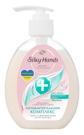 БАРХАТНЫЕ РУЧКИ-Крем-мыло Silky Hands Антибактериальный комплекс 230 мл-8714100805909-