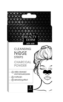 BEAUTYDERM-Смужки для носа Beauty Derm очищуючі з бамбуковим вугіллям 3 шт-4820185223225-