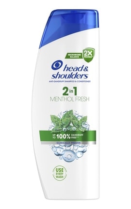 HEAD and SHOULDERS-Шампунь проти лупи та бальзам-ополіскувач 2 в 1 Head & Shoulders Свіжість ментолу 625 мл-8700216305372-