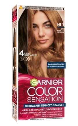COLOR SENSATION-Освітлювальна фарба для темного волосся Garnier Color Sensation HL1 Ванільний шатен 112 мл-3600542629775-