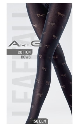 ART G FASHION-Колготки жіночі Art G Cotton Bows 150 Den Nero розмір 3-2000115548860-