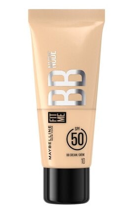 MAYBELLINE NY-Зволожувальний легкий крем-догляд для обличчя Maybelline New York Fit Me BB з тональним ефектом Nude 10 30 мл-3600531712761-