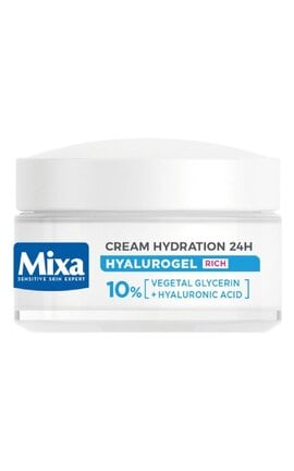 MIXA-Увлажняющий крем Mixa Hyalurogel Rich для сухой и очень сухой чувствительной кожи лица 50 мл-3600550934922