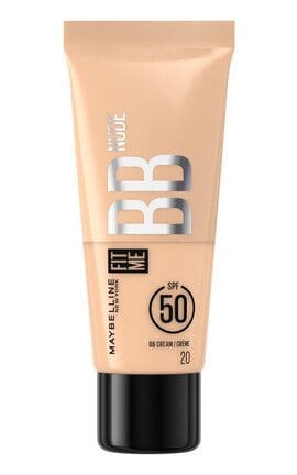 MAYBELLINE NY-Зволожувальний легкий крем-догляд для обличчя Maybelline New York Fit Me BB з тональним ефектом Nude 20 30 мл-3600531712778-