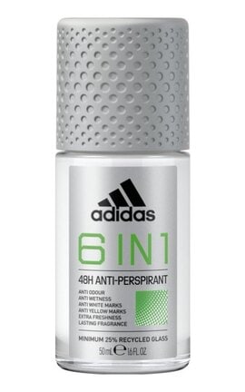 ADIDAS-Дезодорант антиперспірант чоловічий Adidas Cool & Dry 6 в 1 Прохолода та сухість 50 мл-3616303439958-