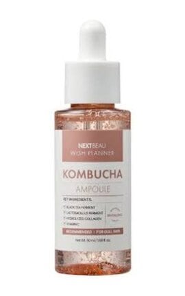 NEXTBEAU-Сыворотка для лица NEXTBEAU Wish Planner Kombucha Ampoule с комбучей, пробиотиками и витамином С 50 мл-8809696984579-