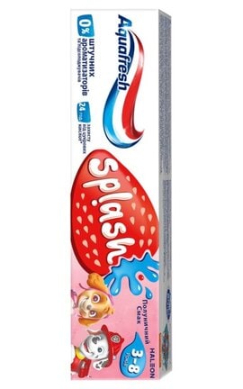 AQUAFRESH-Зубная паста детская Splash Клубника 6-8 лет 50 мл-5054563278241-