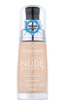 DEBORAH GROUP S.r.l-Тональна основа Deborah 24Ore Nude Perfect Foundation SPF 20 0 Fair Rose 30 мл-8009518364651-