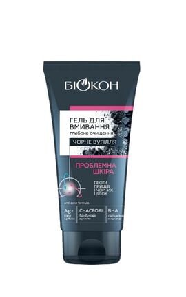 БІОКОН-Гель для умывания Биокон Проблемная кожа Черный уголь 175 г-4823110302231-