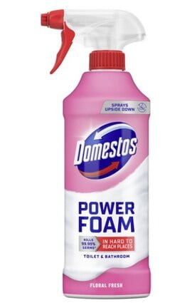 DOMESTOS-Спрей-піна Domestos Power Foam для чищення унітазу та ванної Квіткова свіжість 435 мл-8720182796424-